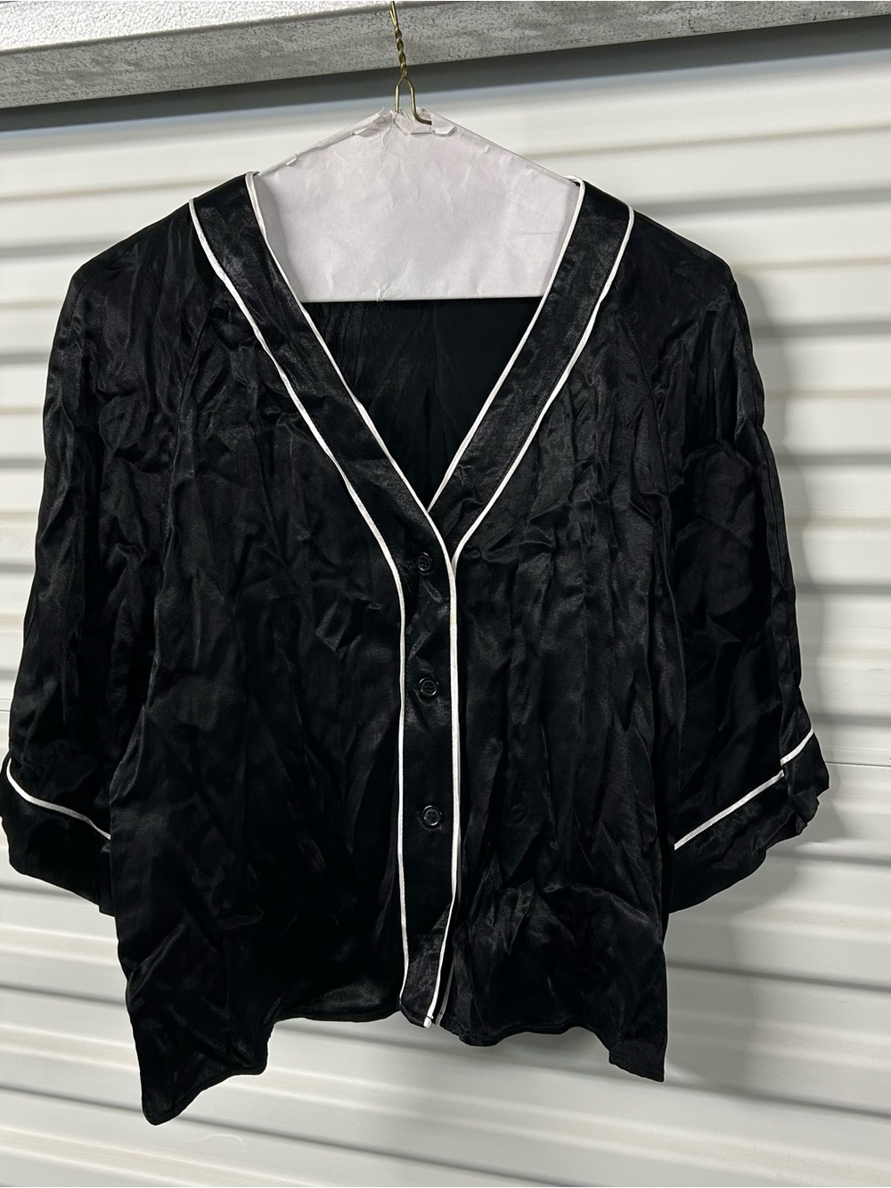Zara Black Top with White Piping